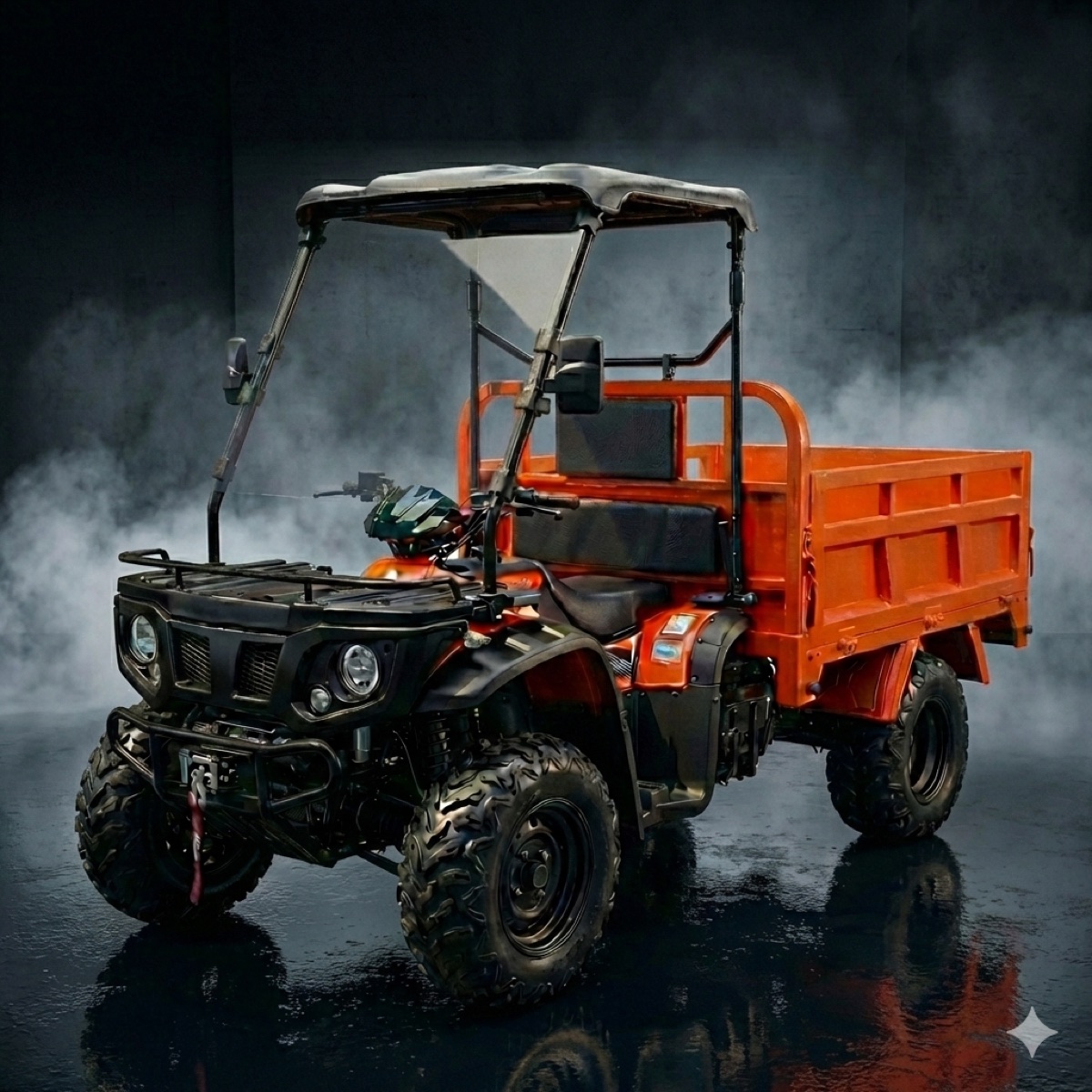 AVEMAQ TERRA 800 4x4 com caçamba carregada em aplicação rural